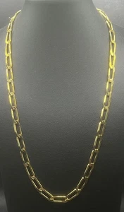 Gold gebunden über Sterlingsilber 17,7 Gramm Büroklammer Kette 18" Halskette - Bild 1 von 6