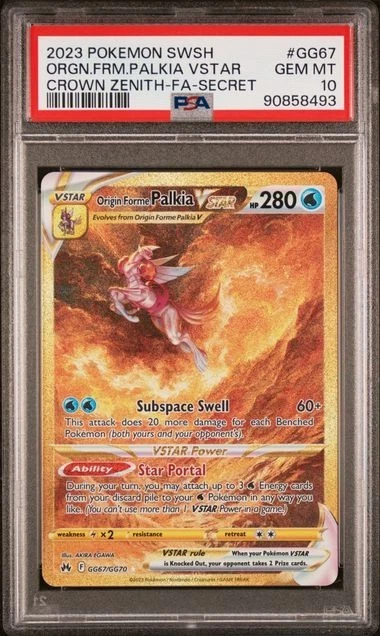2023 POKEMON SWSH CROWN ZENITH SECRET FULL ART/ORIGIN FORME PALKIA VSTAR PSA 10 - Image 1 of 1