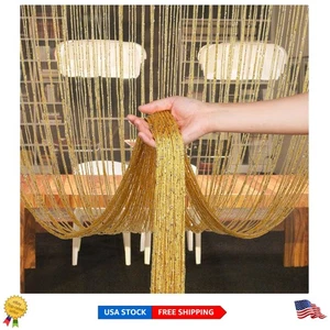 Lebendige goldene Schnurvorhänge 118" x 100" - perfekt für Wohn- & Essbereiche - Bild 1 von 8