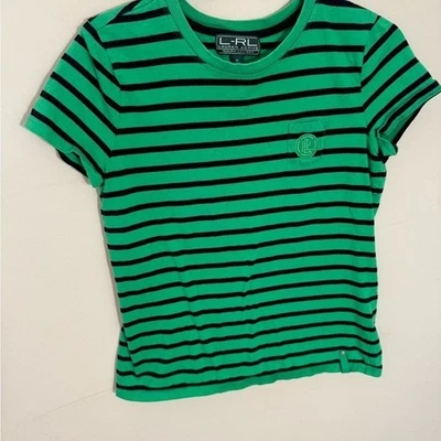 Lauren Ralph Lauren Active Verde Azul Rayas Camiseta Manga Corta Talla M o S Foto 1 de 4