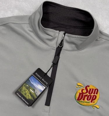 Sun Drop Citrus Soda Pebble Beach 1/4 Zip Performance Pullover Wicking Mens S - Image 1 of 4