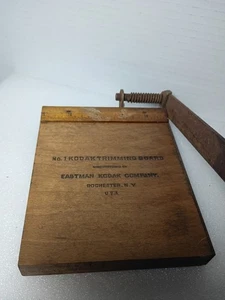 Vintage Eastman Kodak Trimming Board Paper Cutter 7x8" No. 2 Wooden Rochester NY - Picture 1 of 10