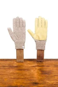 Oatmeal Melange with Natural Deerskin Full Glove - Picture 1 of 7