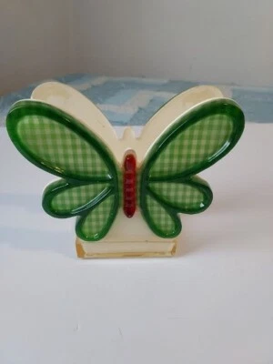 VINTAGE NEW DESIGNS INC. Green Butterfly Acrylic Napkin/Letter Holder - Image 1 of 4