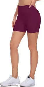 Girls Bike Shorts-5 Soft High Waisted Athletic Dance Gymnastics Spandex Biker - Picture 1 of 12