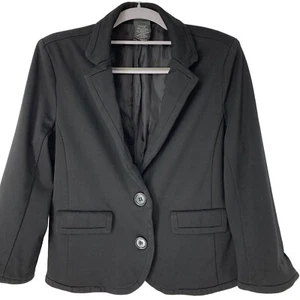 Women’s Covington Black Crop Blazer 3/4 Sleeve Size Small Washable Career 5102 - Picture 1 of 11