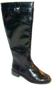 NEW A2 BY AEROSOLES HIGH RIDE BLACK CROCO TALL BOOTS 6 W - Picture 1 of 3