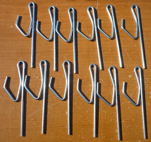 (24) Vintage 3" Heavy Duty Drapery Curtain END PINS END HOOKS Slip-In - Picture 1 of 3