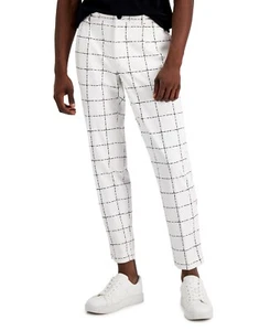 International Concepts Men's Slim-Fit Grid-Print Pleated Dress Pants Size M NWT - Picture 1 of 3