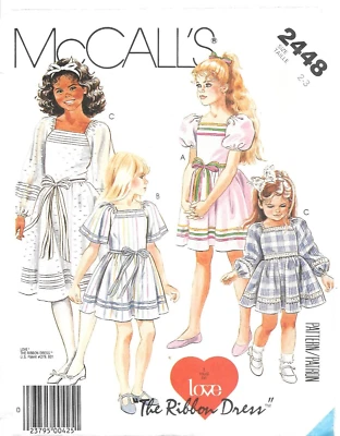 Uncut McCall's Sewing Pattern # 2448 Children and Girls Pullover Dress Size: 2-3 - Image 1 of 2