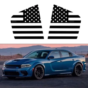 Calcomanía de vinilo negra bandera de Estados Unidos pegatina ventana cuarto lateral para Dodge Charger 2011-22 - Imagen 1 de 7