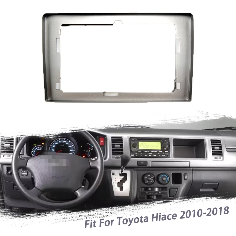 Fascia Stereo Radio Bezel Panel Frame Trim 2 Din For Toyota Hiace 2010-2018 Auto - Image 1 of 1