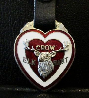 Crow-Elkhart Automobile Manufacturer Company Pocket Watch Fob Car Auto Elk Heart - Image 1 of 4
