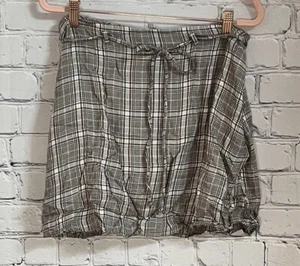American Eagle Junior's karierter seitlicher Reißverschluss vorderer Minirock Größe 12 - Bild 1 von 2
