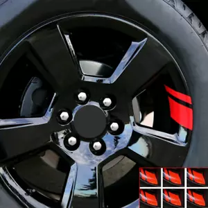 6PC Red Reflective Car Wheel Rim Vinyl Decal Stickers Accessories For 16"-21", - Bild 1 von 6