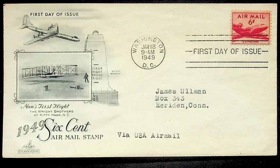 1964 First Day of Issue 5¢ AIR MAIL Stamps D.C. Postmark - Image 1 of 2