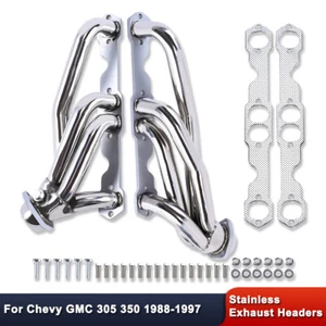 Polished Stainless Steel Exhaust Headers for Chevy GMC 1988-1997 5.0L 5.7L 305 - Picture 1 of 5