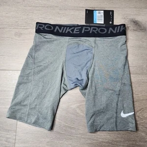 Nike Pro Training Shorts Youth Boys Medium Tight Dri FIT Carbon Gray CK4537 091 - Picture 1 of 4