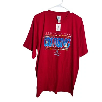 Norwegian Cruise Line Shirt Adult Large Red Short Sleeve Jewel Vacation Top NWT - Image 1 of 4