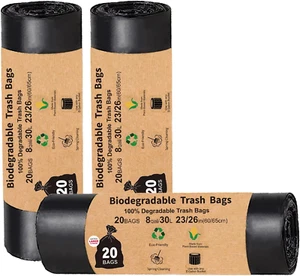 60 Count Compostable Toilet Bags for Camping, 8 Gallon Capacity, 20 Bags per ... - Picture 1 of 6