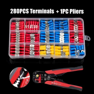 280PCS Insulated Electrical Wire Splice Terminal Spade/Crimp/Ring Connector Kit - Picture 1 of 15