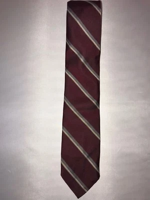 Corbata de Colección Pietro Di Como Rojo Gris Diagonal Rayas 100% Seda Para Hombre Clásica Cuello Foto 1 de 4