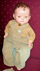1940's EFFANBEE TOMMY TUCKER 15" COMPO DOLL FLIRTY EYES ORIG CLOTHES FREE SHIP!! - Picture 1 of 7