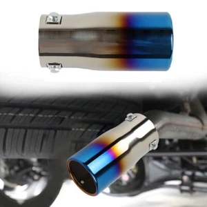 Silenciador de escape de acero inoxidable punta azul quemada titanio JDM entrada de 2,5"" - salida de 3 - Imagen 1 de 8