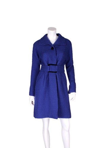 Cappotto con cintura VALENTINO viola scuro lana a maniche lunghe US 10