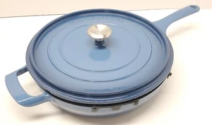 Tramontina 12" Enameled Cast Iron Skillet with Lid 80131/535 (Blue) - Picture 1 of 8