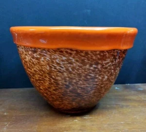 Centro de mesa Art Studio Glass XLarge 10" diseños plegables multicolor cuenco marrón dorado - Imagen 1 de 13
