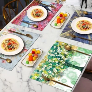 many sizes Place Mats Washable Table Mat Heat Resistant Table Placemats Bowl mat - Picture 1 of 37