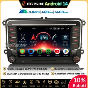 Android 14 Autoradio GPS OPS RDS DVD Für VW Golf 5/6 Polo Passat Tiguan T5 Leon - Bild 1 von 22