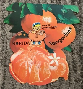 Poster frutta Florida arance negozio di alimentari insegna mandarini 1979 mai usato vintage - Foto 1 di 7