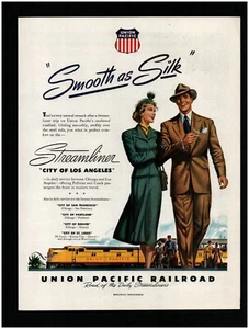 1948 Union Pacific Streamliner Train Original Print Ad ~ Los Angeles Railroad RR - Bild 1 von 1