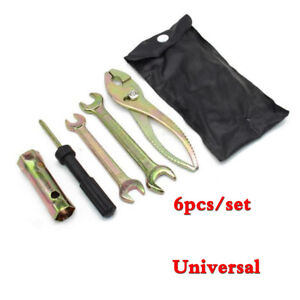 Motorcycle Spark Plug Spanner Wrench Socket Tool Kit w/ Storage Pocket Universal