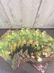 Pocket Folders Glittery Tiger Cub Lot Of 8 Teacher Classroom - Picture 1 of 3