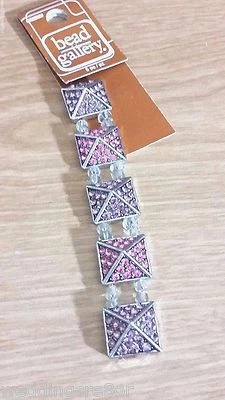 HALCRAFT Bead Gallery PINK/AMETHYST PYRAMID SLIDER - 4pcs - Image 1 of 4