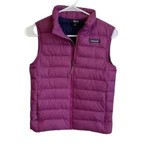 Patagonia Down Sweater Vest Zip Up Puffer Purple Girls Size Medium (10) 68226 - Picture 1 of 7
