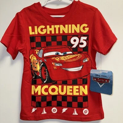 Disney Cars Youth Boys T-Shirt Lightning McQueen Red 5 - Image 1 of 4