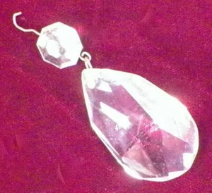 Lámpara de cristal antigua araña prisma lágrima facetado alambre de latón transparente #4 - Imagen 1 de 5