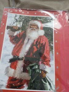 Neu Afroamerikanischer Weihnachtsmann 16 Weihnachtskarten Umschläge - Bild 1 von 2