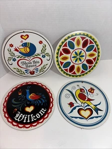 PA Dutch Country 4 Hex Signs Pennsylvania Amish Trivets Or Wall Hangings Vintage - Picture 1 of 9