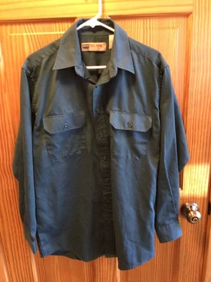 Camisa De Colección BIG MAC L/S Verde Oscuro Poliéster/Algodón Botón Frontal Talla MT/ML USADA EN EXCELENTE ESTADO De Colección Foto 1 de 4
