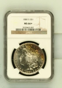 1880 S Morgan Silver Dollar NGC MS-66+ - Picture 1 of 2