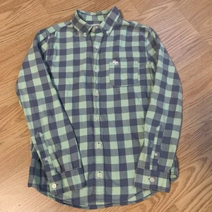Abercrombie Kids Boys Checkered Plaid Button Down Shirt Size 11/12 Cotton Spring - Picture 1 of 8