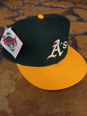 Deadstock Vintage Oakland Athletics A's New Era Diamond Pro Fitted Hat 7 5/8 - Image 1 of 4