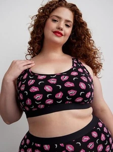 Torrid Curve Halloween Bralette & Höschen Set Baumwolle Vampir Schwarz Print - Größe 0 - Bild 1 von 17
