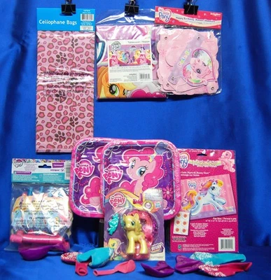 My Little Pony # 10 Servilletas Banner Juegos Pinkie Pastel Platos Explosiones Globos Foto 1 de 4