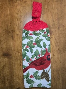 Handgefertigtes WEIHNACHTEN KARDINAL Handtuch zum Aufhängen, neu - Bild 1 von 3